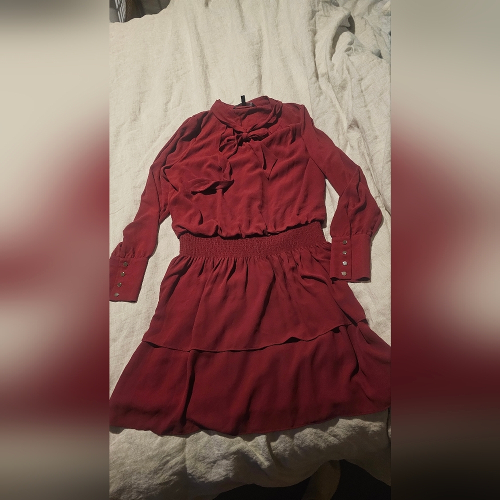 White House Black Market Dark Red Dress (Petite M)